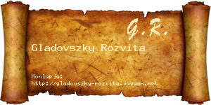 Gladovszky Rozvita névjegykártya